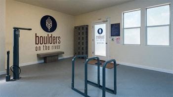 Boulders on the river | bike room